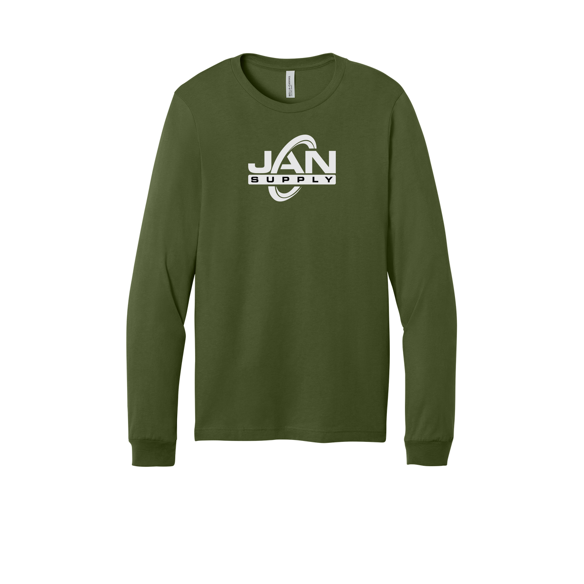 jan-pro-all-season-long-sleeve-tee-dtf-front-3501-olive-flat-front