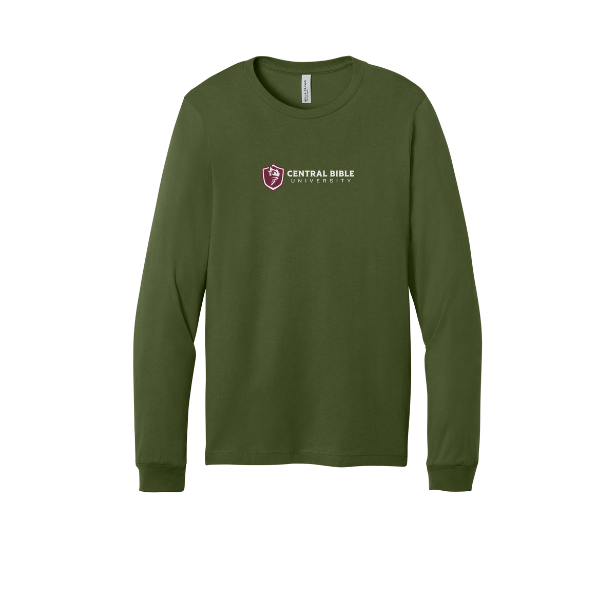 centralbible-all-season-long-sleeve-tee-dtf-front-3501-olive-flat-front