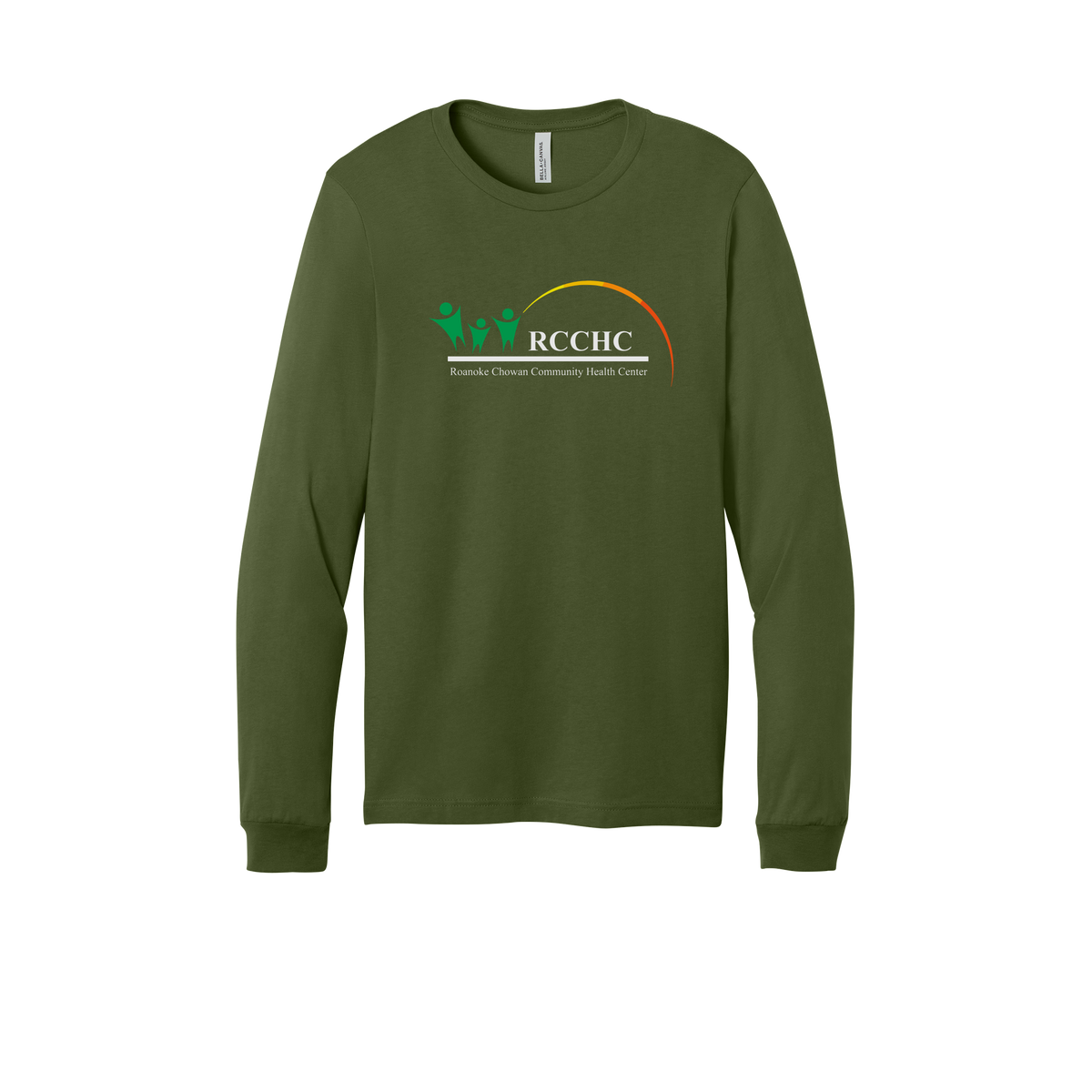 rcchc-all-season-medical-long-sleeve-tee-dtf-front-3501-olive-flat-front