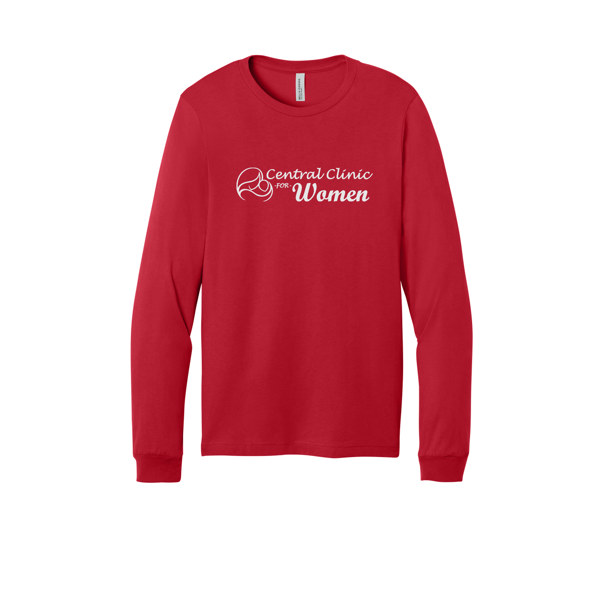 centralclinicforwomen-all-season-medical-long-sleeve-tee-dtf-front-3501-red-flat-front