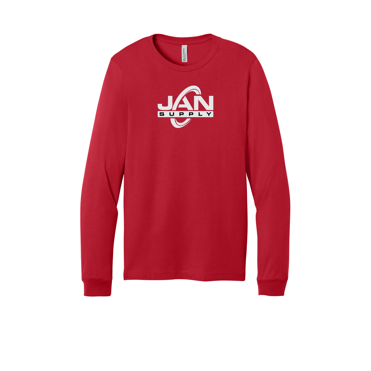 jan-pro-all-season-long-sleeve-tee-dtf-front-3501-red-flat-front