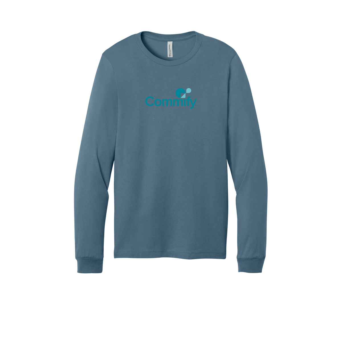 commify-all-season-long-sleeve-tee-dtf-front-3501-steelblue-flat-front