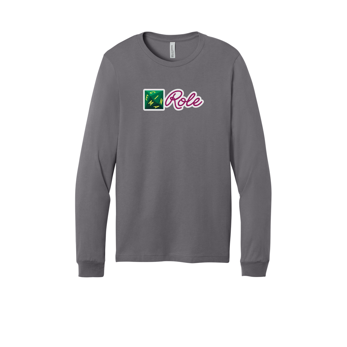cinemarole-all-season-long-sleeve-tee-dtf-front-3501-storm-flat-front