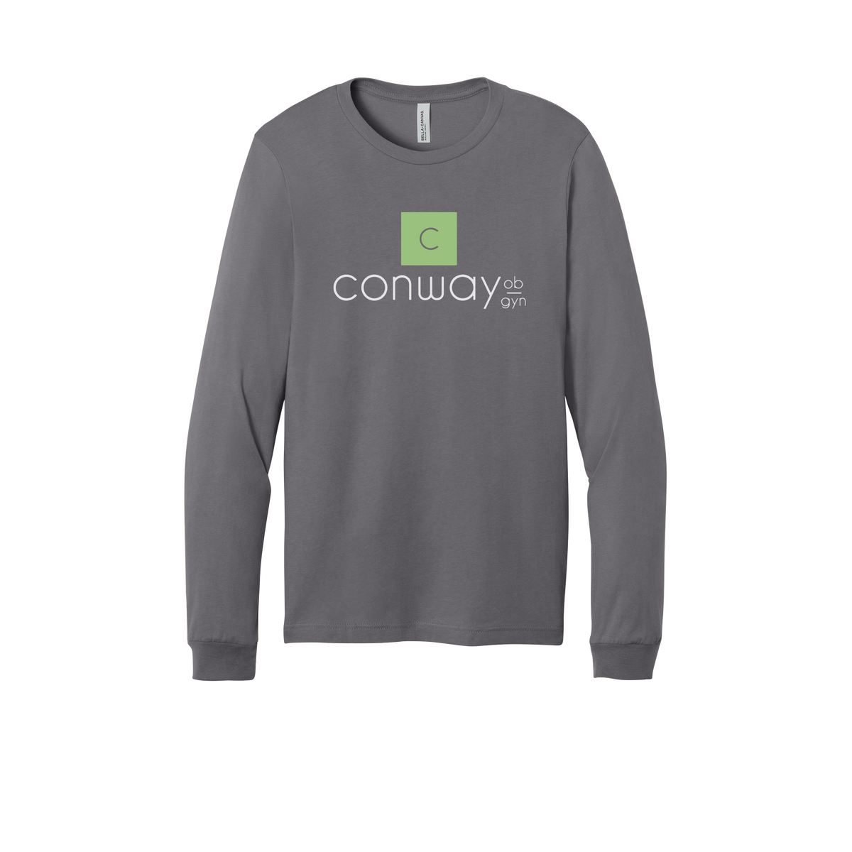 conwayobgyn-all-season-medical-long-sleeve-tee-dtf-front-3501-storm-flat-front