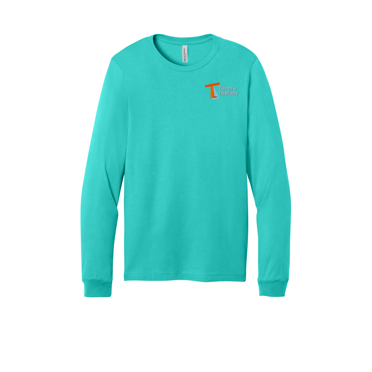 tiltonstherapy-all-season-long-sleeve-tee-dtf-leftchest-3501-teal-flat-front