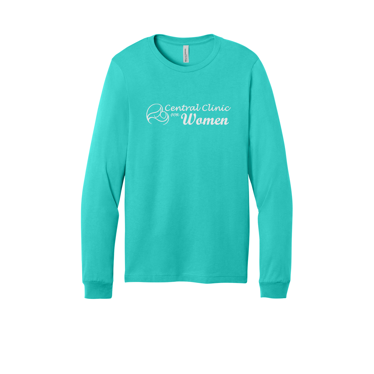 centralclinicforwomen-all-season-medical-long-sleeve-tee-dtf-front-3501-teal-flat-front