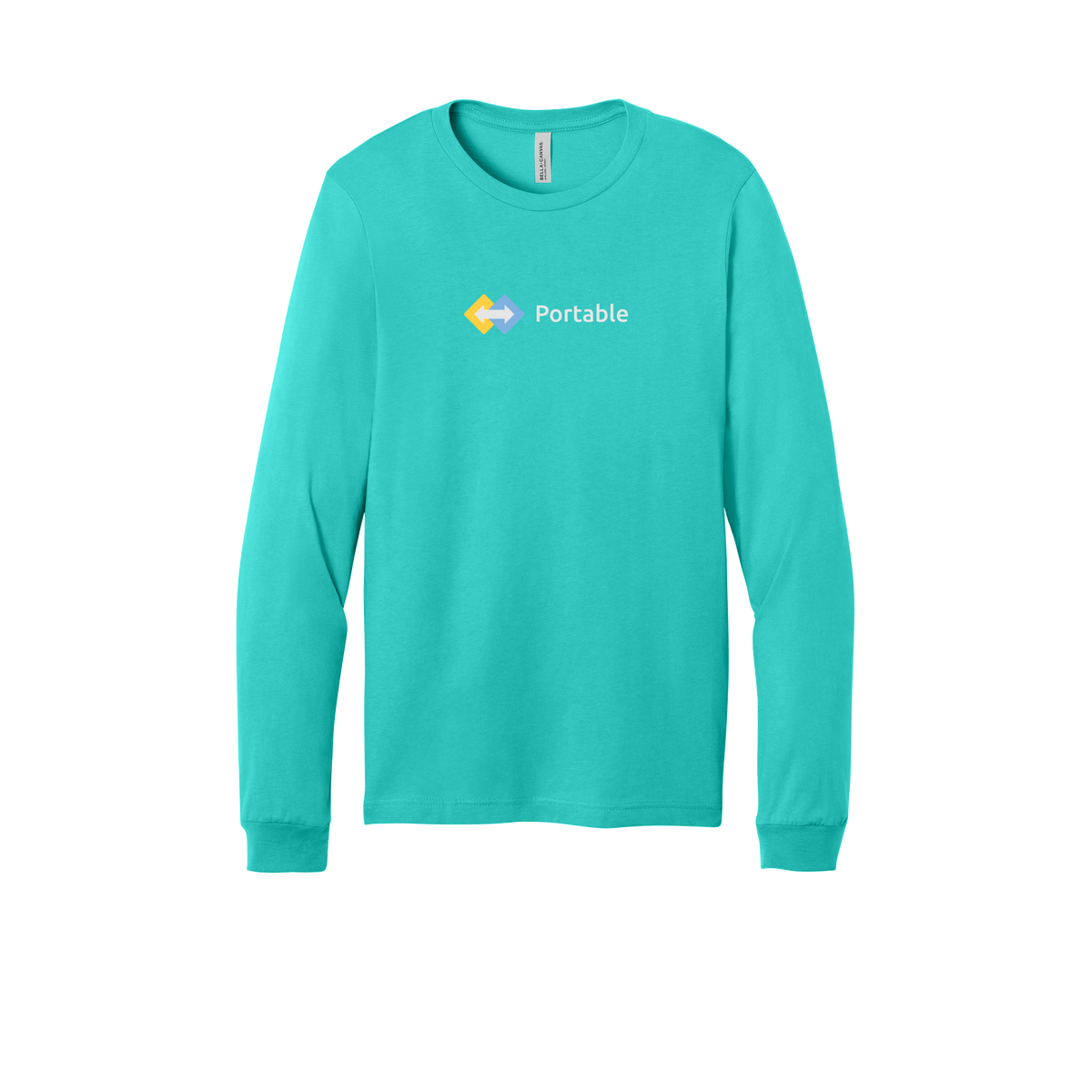 portable-all-season-long-sleeve-tee-dtf-front-3501-teal-flat-front