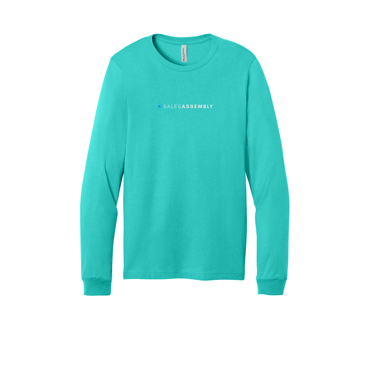 salesassembly-all-season-long-sleeve-tee-dtf-front-3501-teal-flat-front