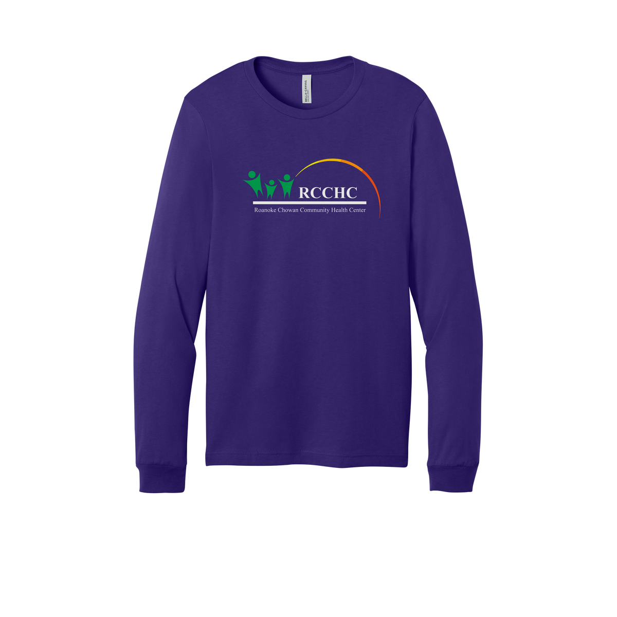rcchc-all-season-medical-long-sleeve-tee-dtf-front-3501-teampurple-flat-front