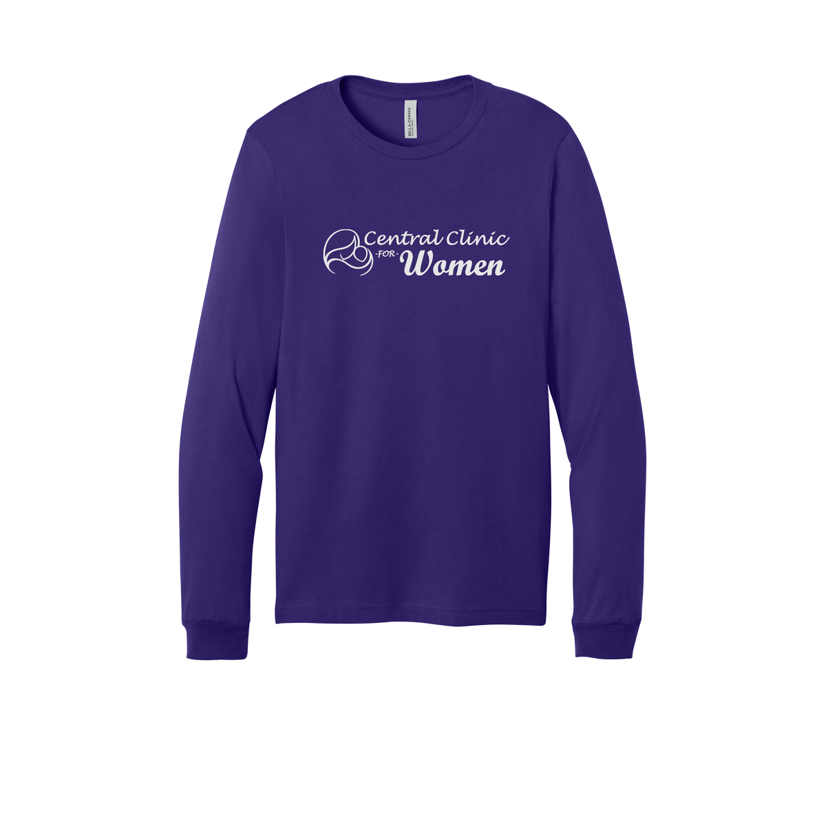 centralclinicforwomen-all-season-medical-long-sleeve-tee-dtf-front-3501-teampurple-flat-front