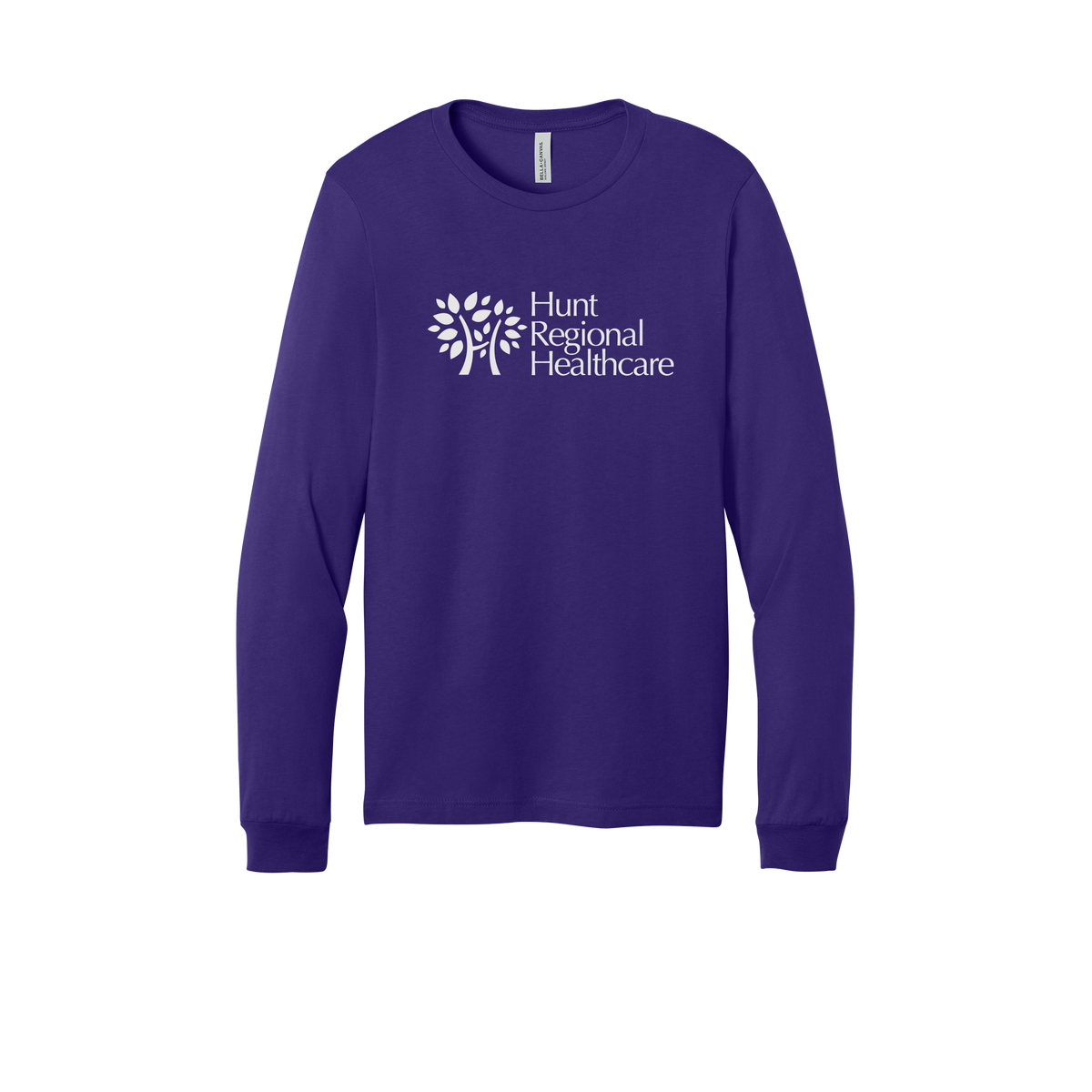 huntregional-all-season-medical-long-sleeve-tee-dtf-front-3501-teampurple-flat-front
