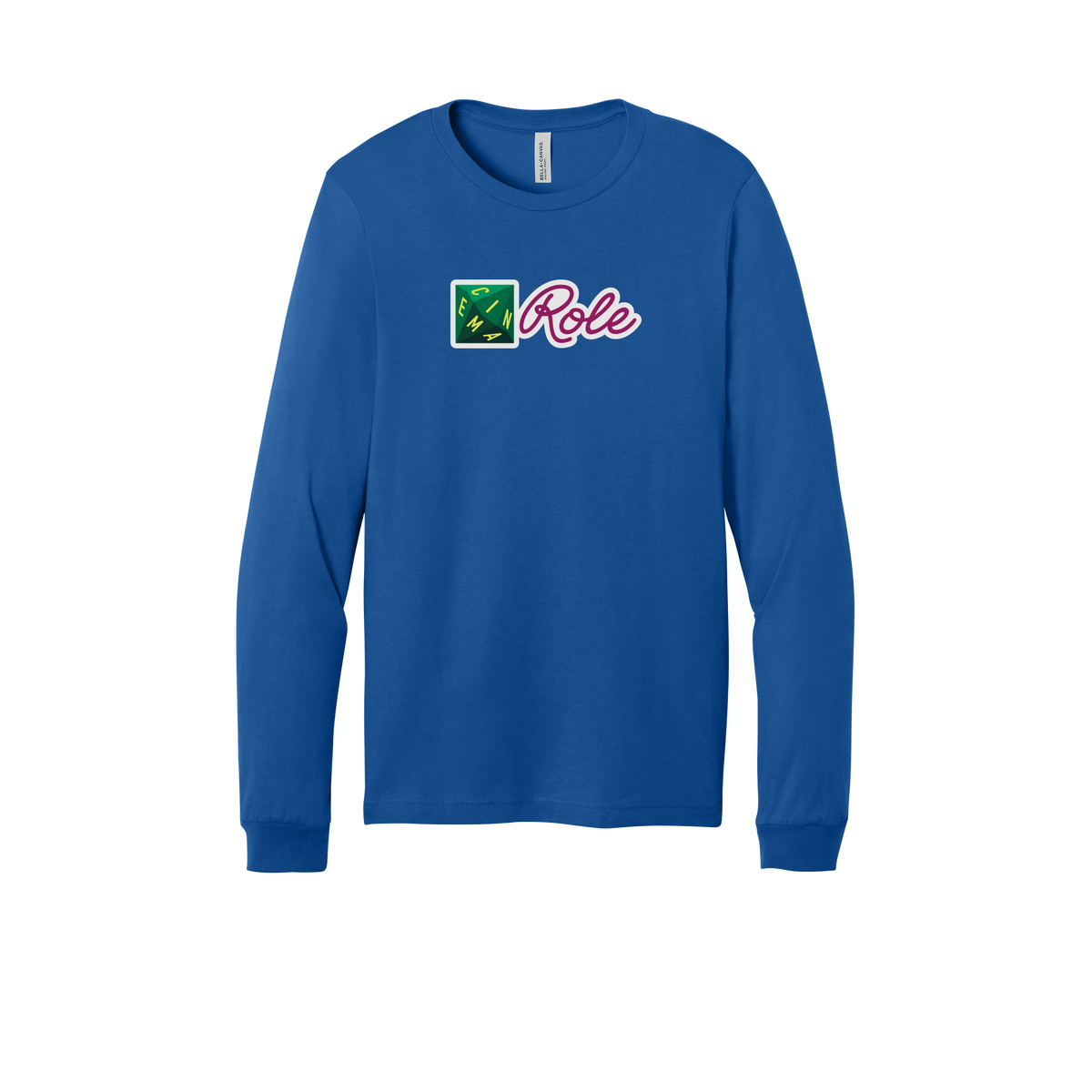 cinemarole-all-season-long-sleeve-tee-dtf-front-3501-trueroyal-flat-front