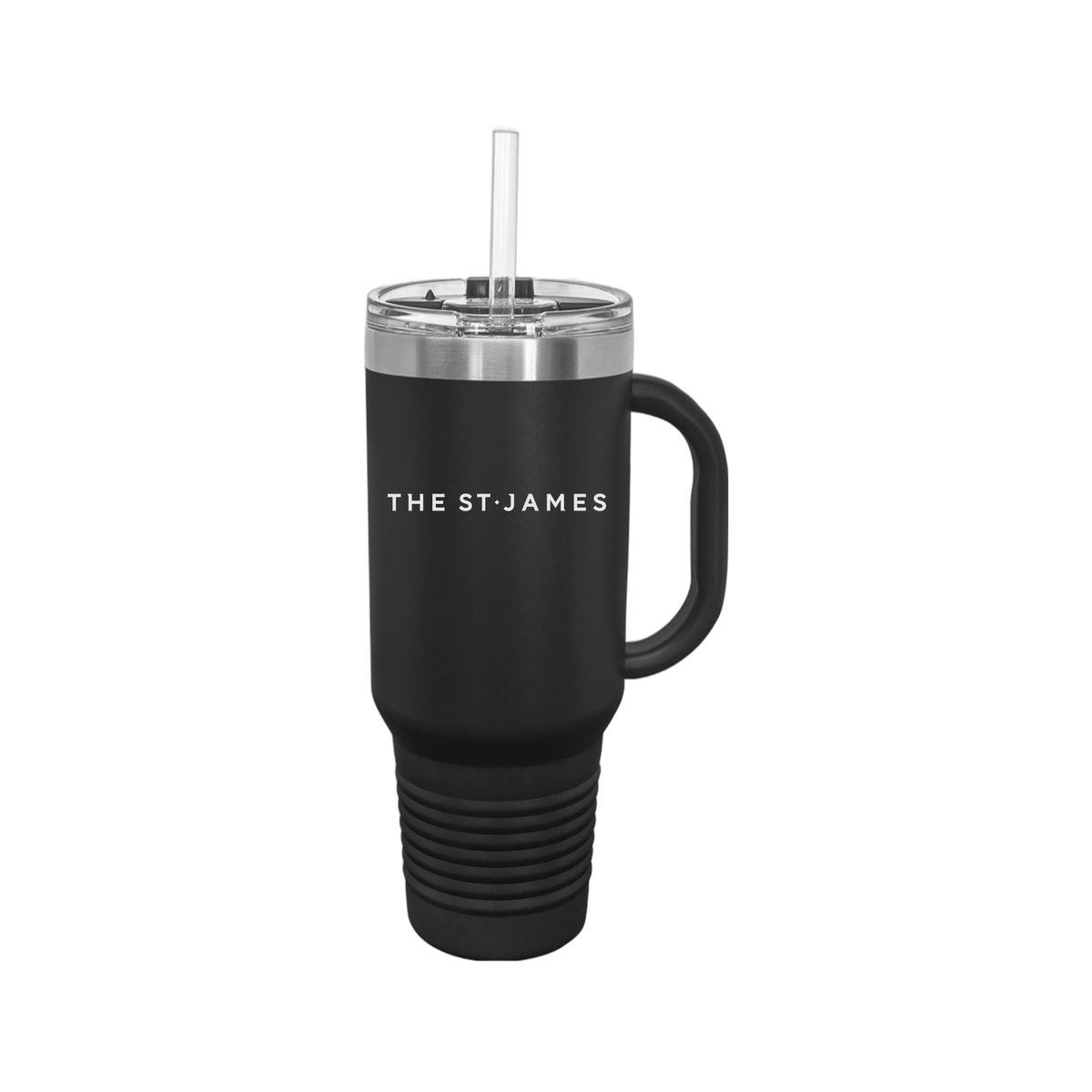 thestjames-travel-mug-40oz-uv-drinkwarefront-40ozTravelMug-black-flat-front