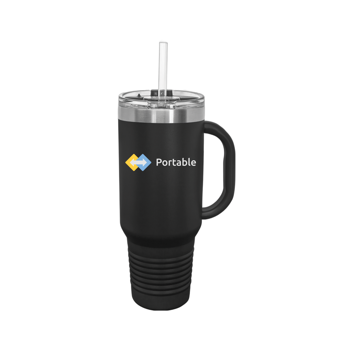 portable-travel-mug-40oz-uv-drinkwarefront-40ozTravelMug-black-flat-front