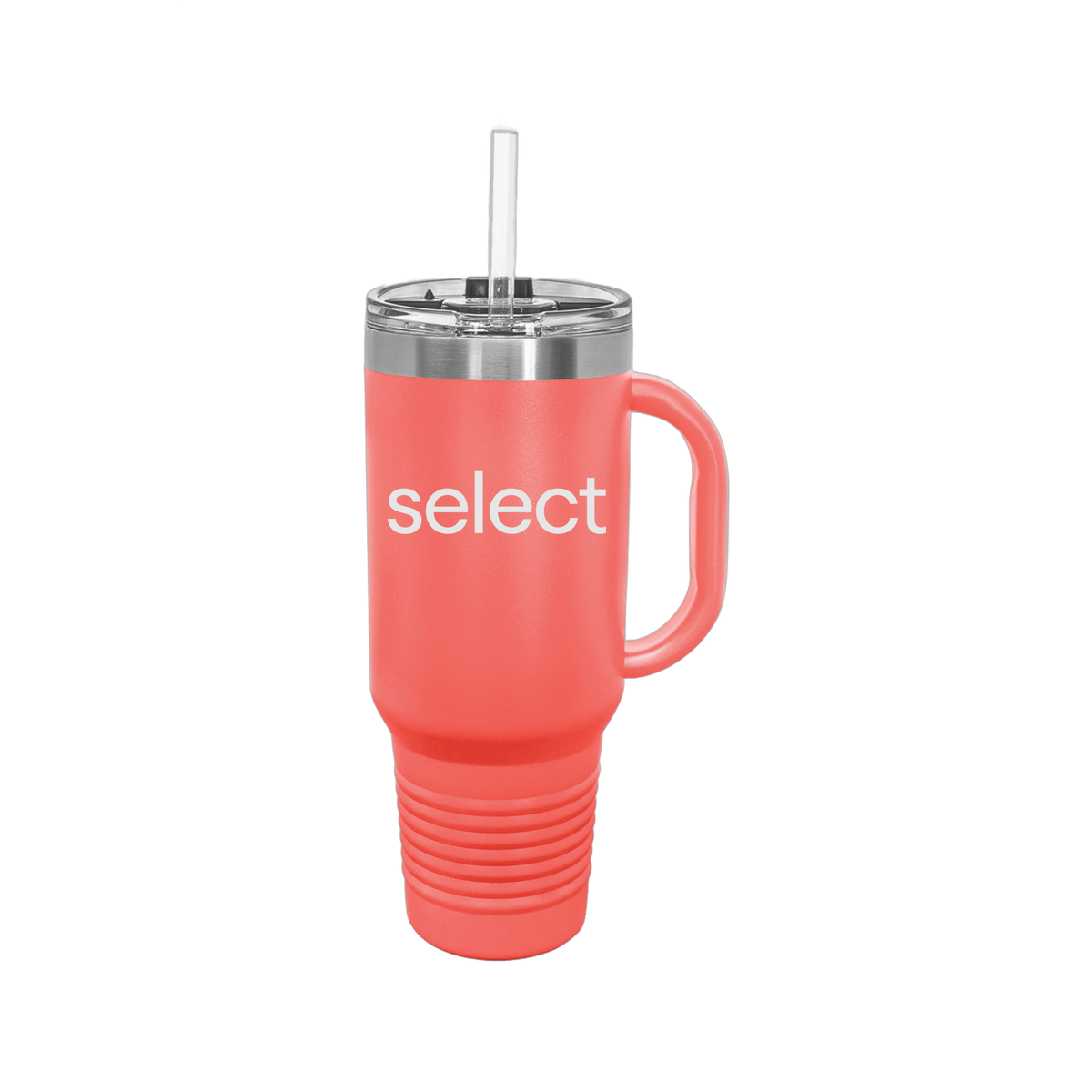 meetselect-travel-mug-40oz-uv-drinkwarefront-40ozTravelMug-coral-flat-front
