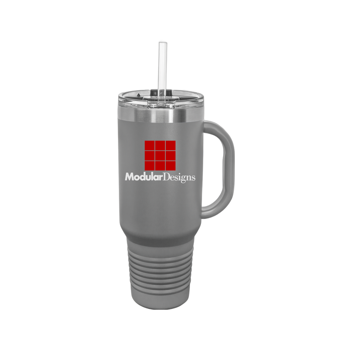 modulardesignsflooring-travel-mug-40oz-uv-drinkwarefront-40ozTravelMug-darkgray-flat-front