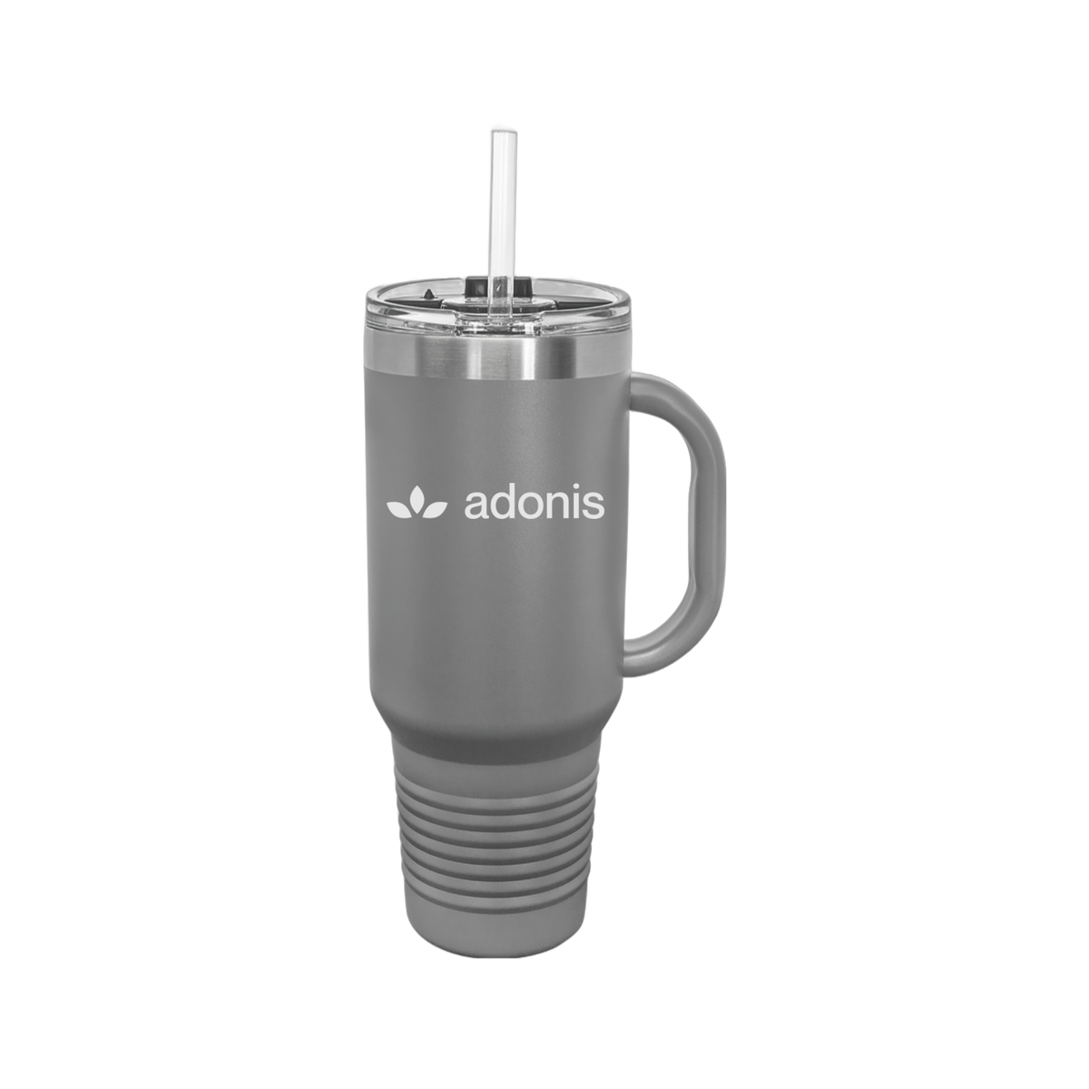 adonis-travel-mug-40oz-uv-drinkwarefront-40ozTravelMug-darkgray-flat-front