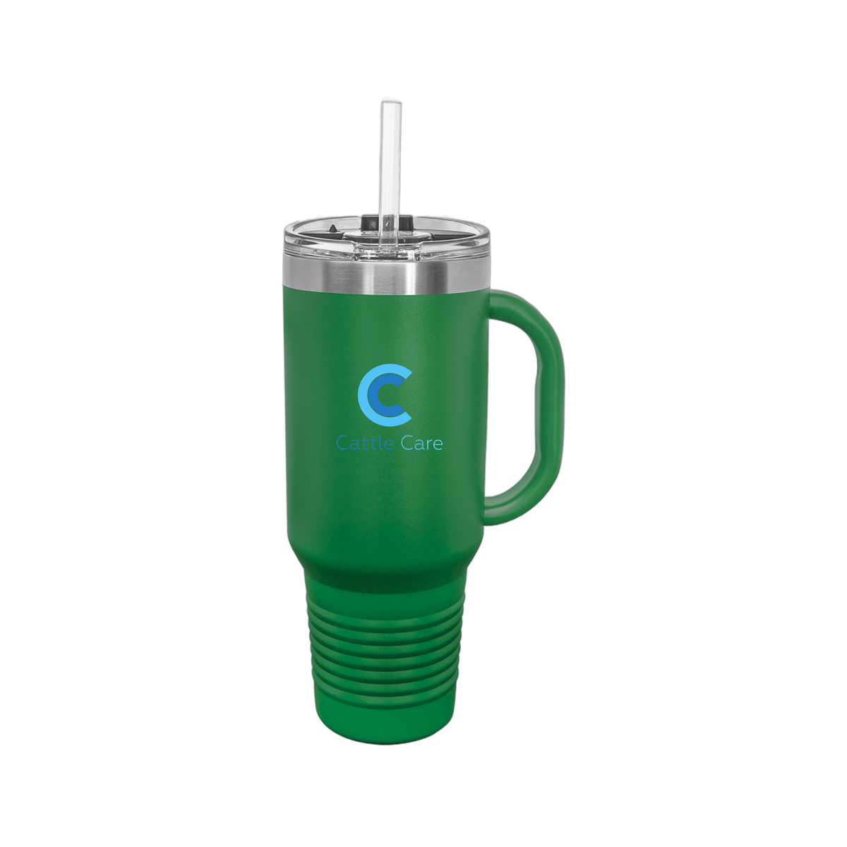 cattle-care-travel-mug-40oz-uv-drinkwarefront-40ozTravelMug-green-flat-front