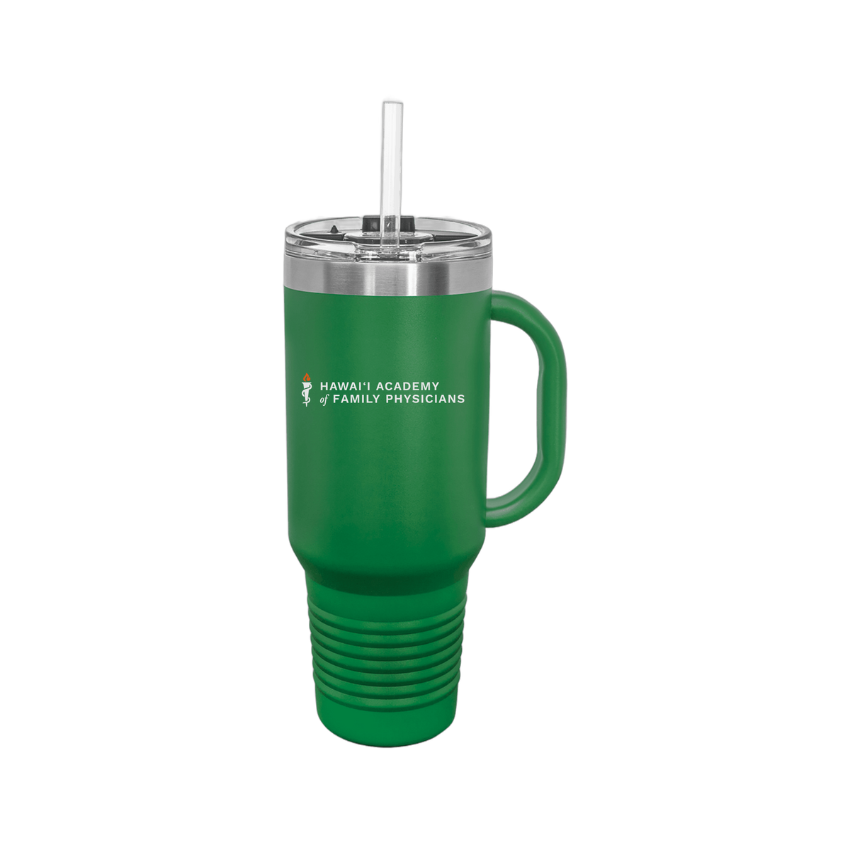 hafp-travel-mug-40oz-uv-drinkwarefront-40ozTravelMug-green-flat-front