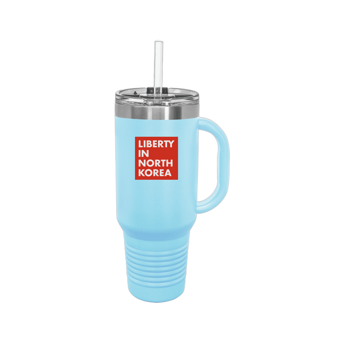 libertyinnorthkorea-travel-mug-40oz-uv-drinkwarefront-40ozTravelMug-lightblue-flat-front