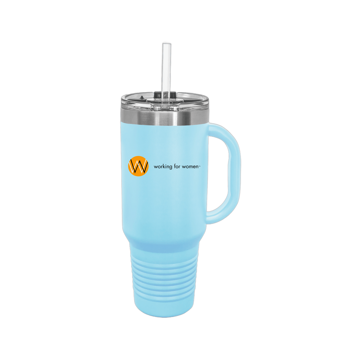 workingforwomen-travel-mug-40oz-uv-drinkwarefront-40ozTravelMug-lightblue-flat-front