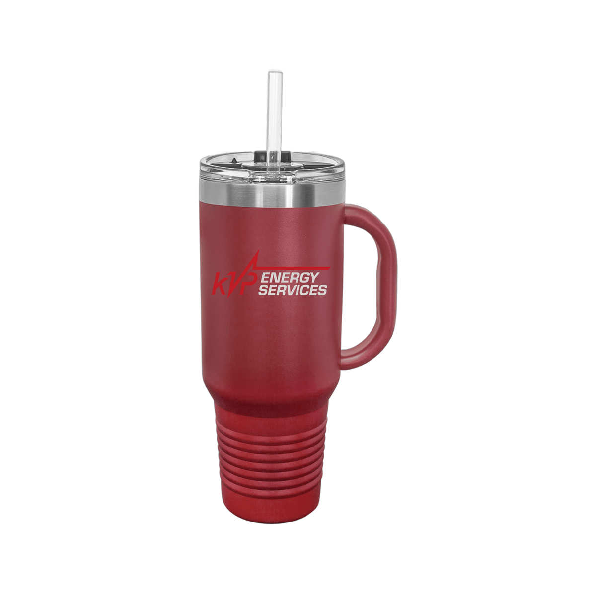 kvpenergy-travel-mug-40oz-uv-drinkwarefront-40ozTravelMug-maroon-flat-front