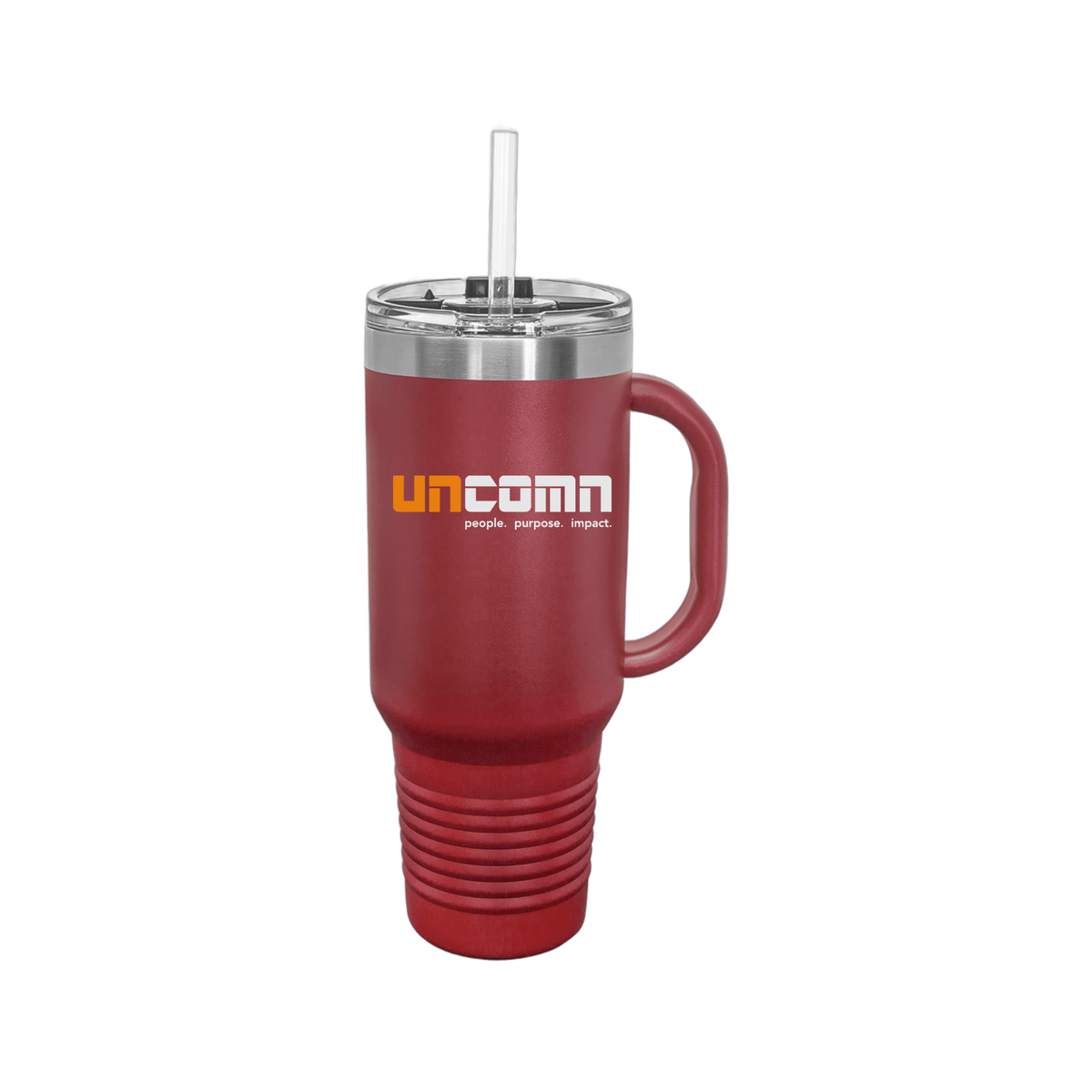 uncomn-travel-mug-40oz-uv-drinkwarefront-40ozTravelMug-maroon-flat-front