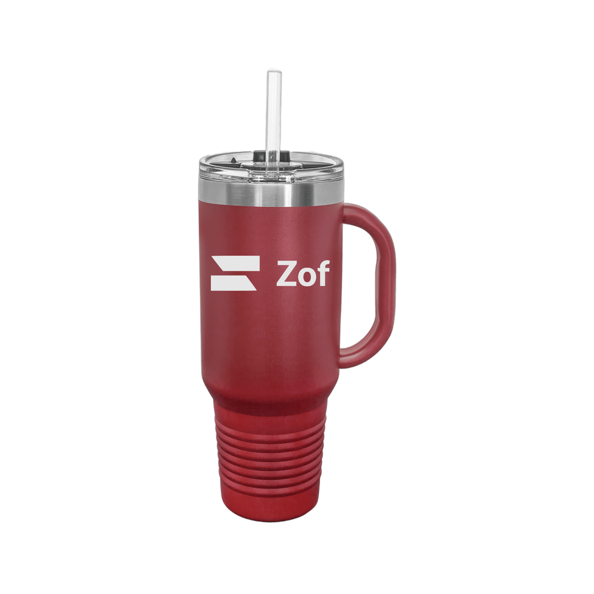 zof-travel-mug-40oz-uv-drinkwarefront-40ozTravelMug-maroon-flat-front
