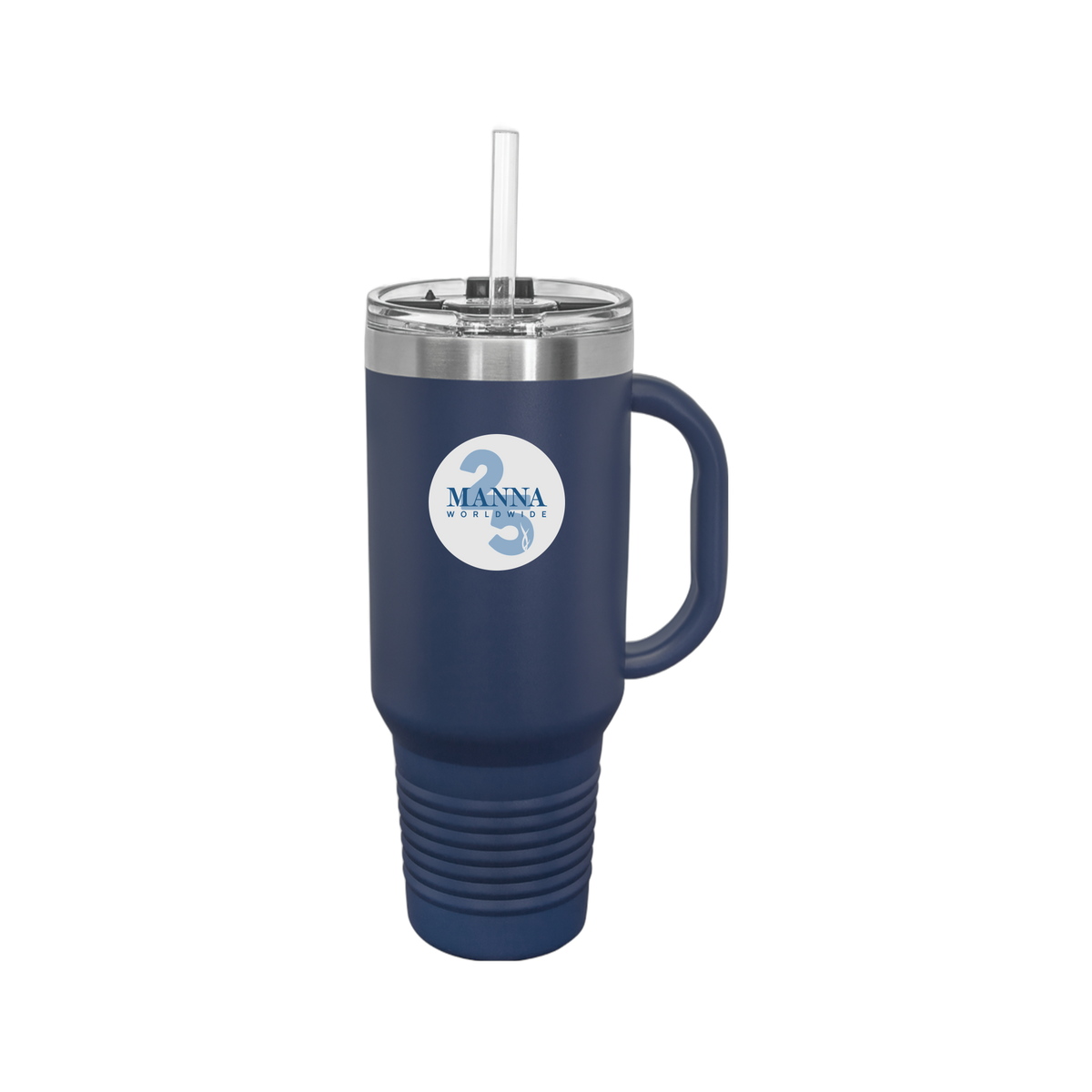 mannaworldwide-travel-mug-40oz-uv-drinkwarefront-40ozTravelMug-navyblue-flat-front