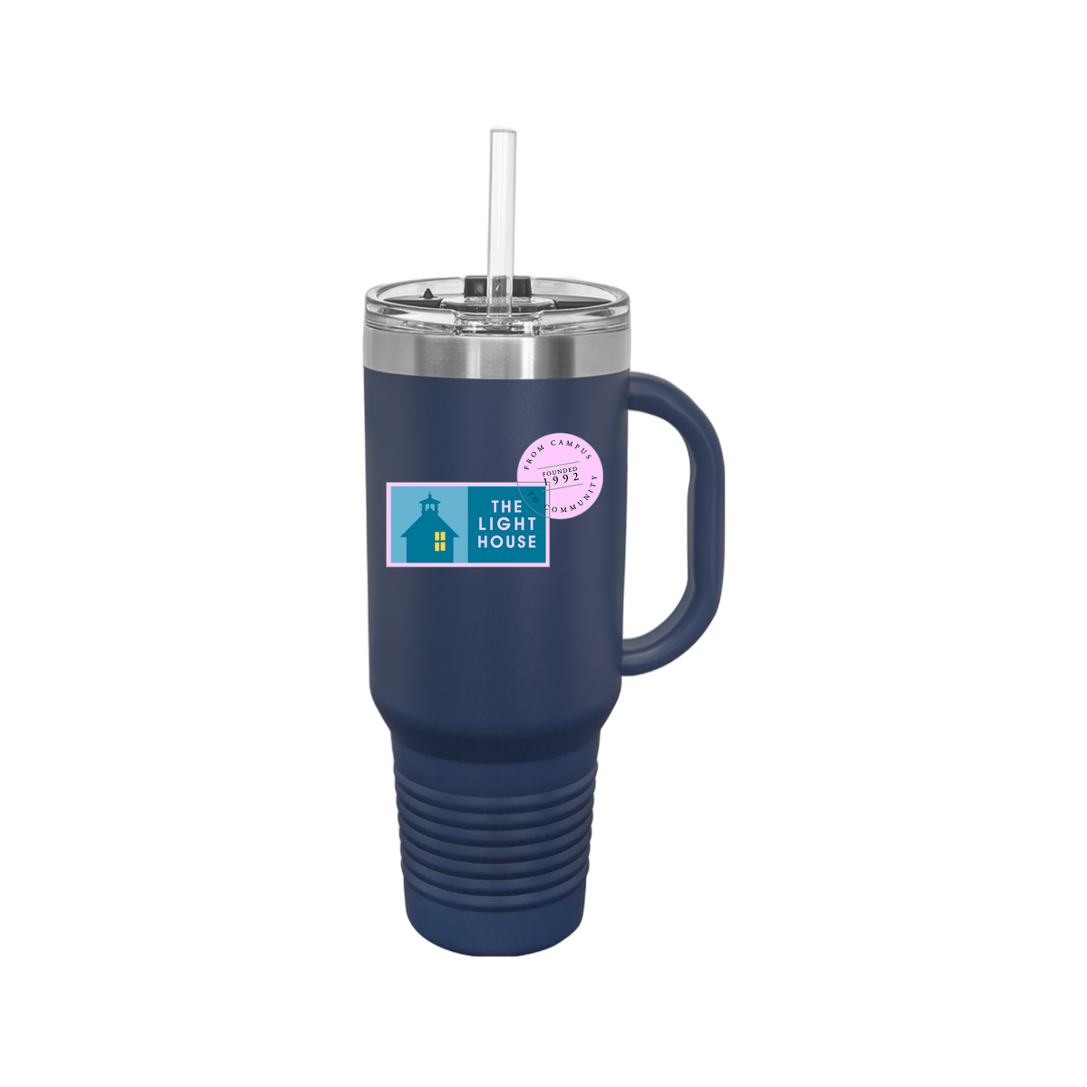 lhcampus-travel-mug-40oz-uv-drinkwarefront-40ozTravelMug-navyblue-flat-front