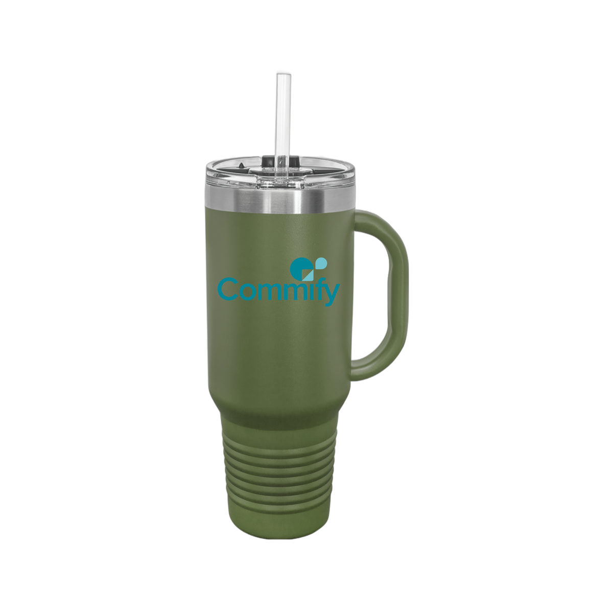 commify-travel-mug-40oz-uv-drinkwarefront-40ozTravelMug-olivegreen-flat-front