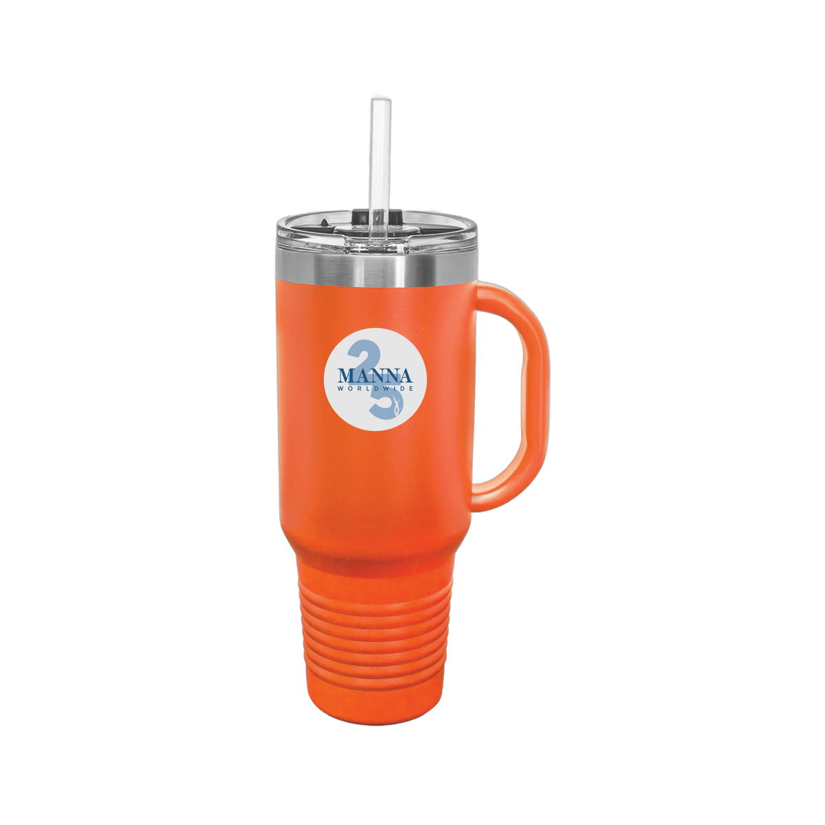 mannaworldwide-travel-mug-40oz-uv-drinkwarefront-40ozTravelMug-orange-flat-front