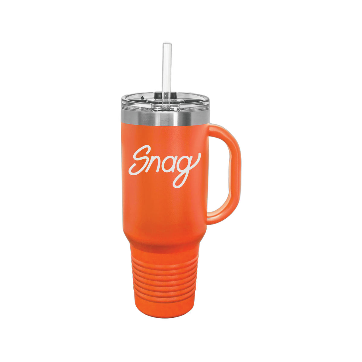 snagdelivery-travel-mug-40oz-uv-drinkwarefront-40ozTravelMug-orange-flat-front
