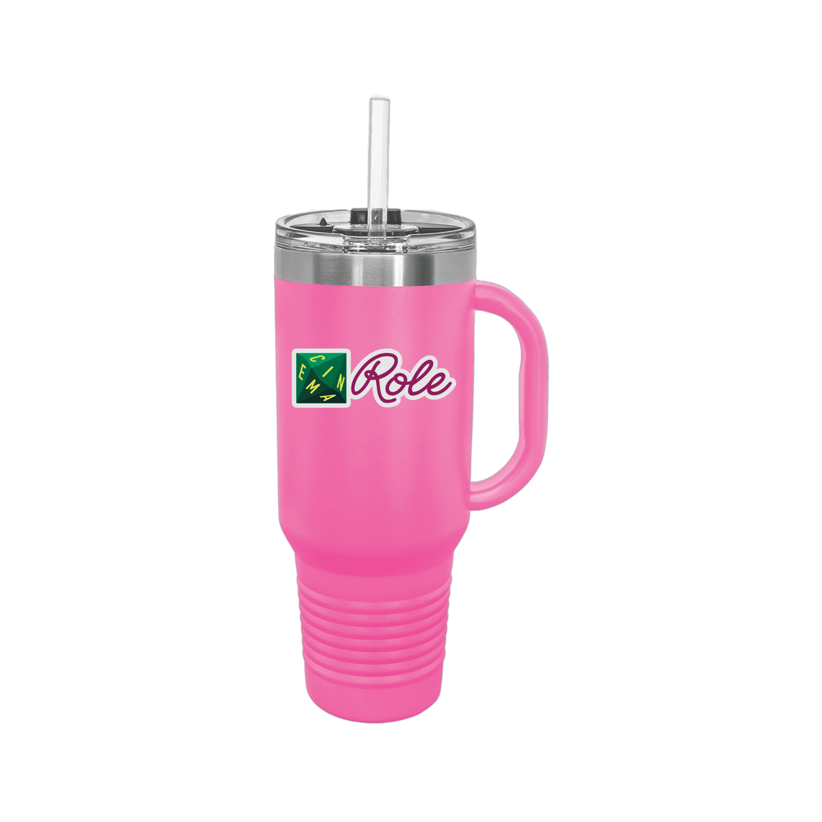 cinemarole-travel-mug-40oz-uv-drinkwarefront-40ozTravelMug-pink-flat-front