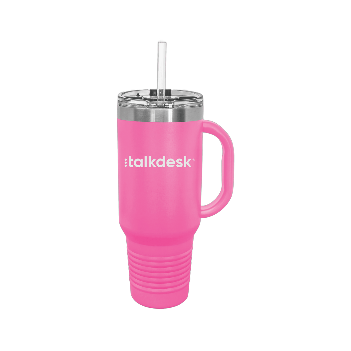 talkdesk-travel-mug-40oz-uv-drinkwarefront-40ozTravelMug-pink-flat-front