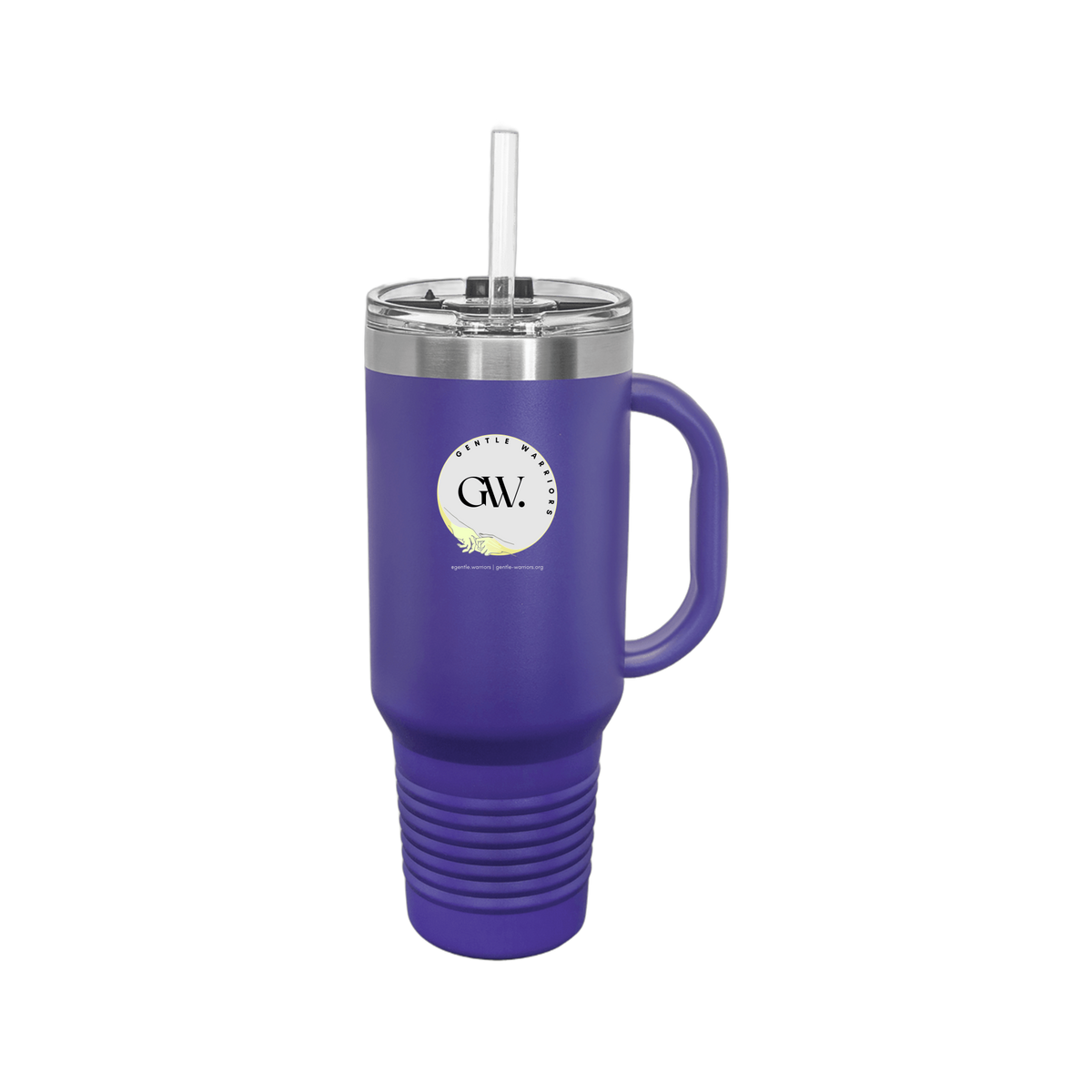 gentle-warriors-travel-mug-40oz-uv-drinkwarefront-40ozTravelMug-purple-flat-front