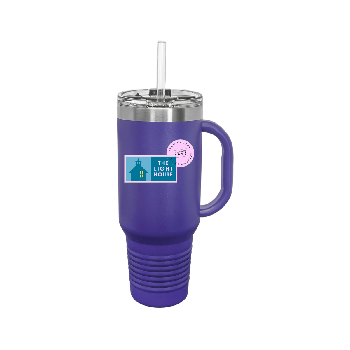 lhcampus-travel-mug-40oz-uv-drinkwarefront-40ozTravelMug-purple-flat-front