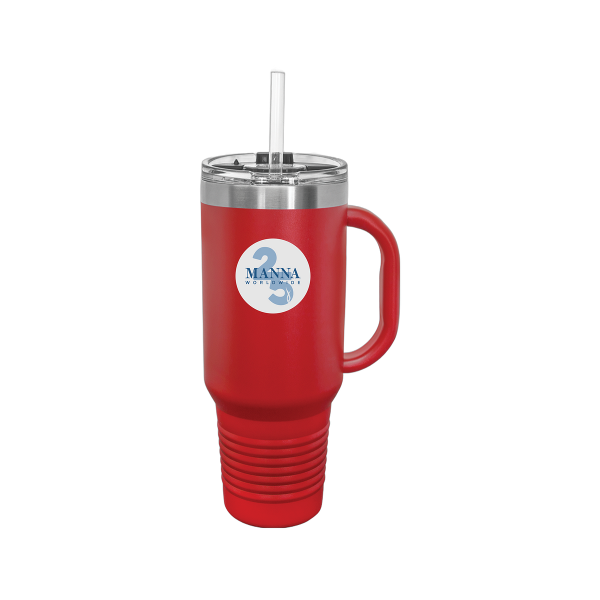 mannaworldwide-travel-mug-40oz-uv-drinkwarefront-40ozTravelMug-red-flat-front