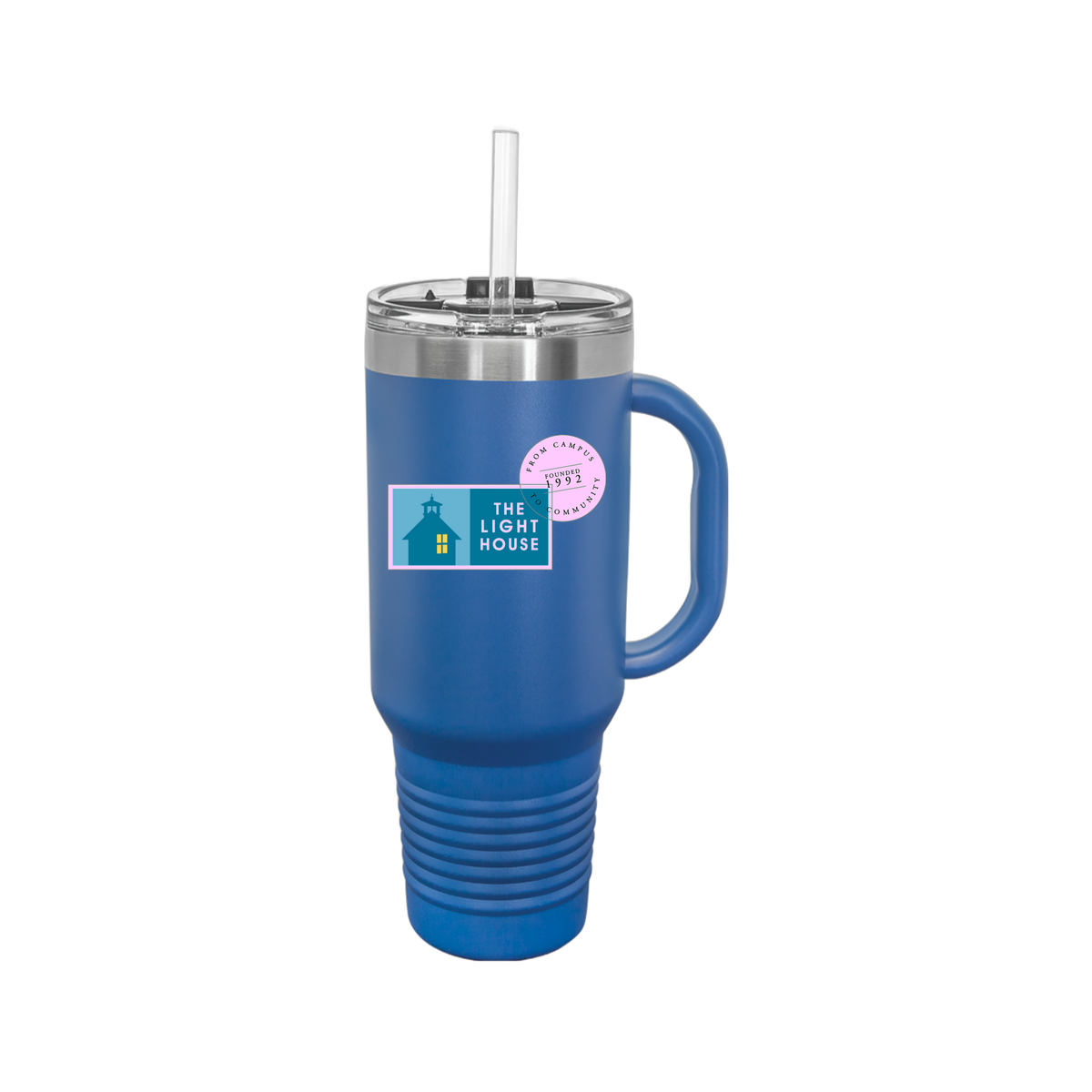lhcampus-travel-mug-40oz-uv-drinkwarefront-40ozTravelMug-royalblue-flat-front