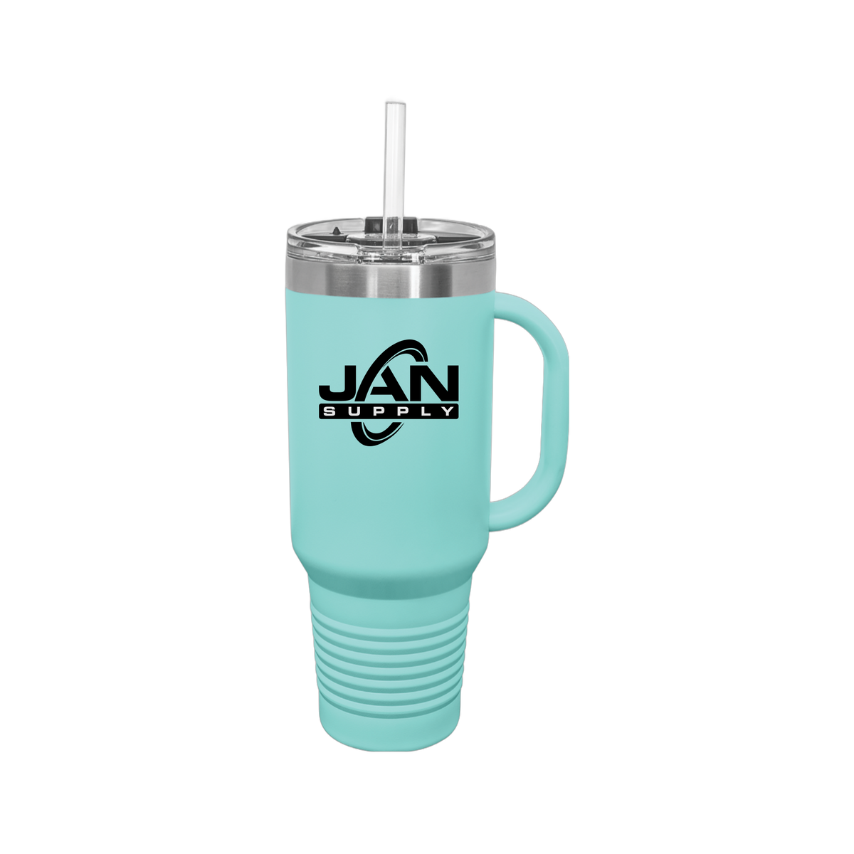 jan-pro-travel-mug-40oz-uv-drinkwarefront-40ozTravelMug-teal-flat-front