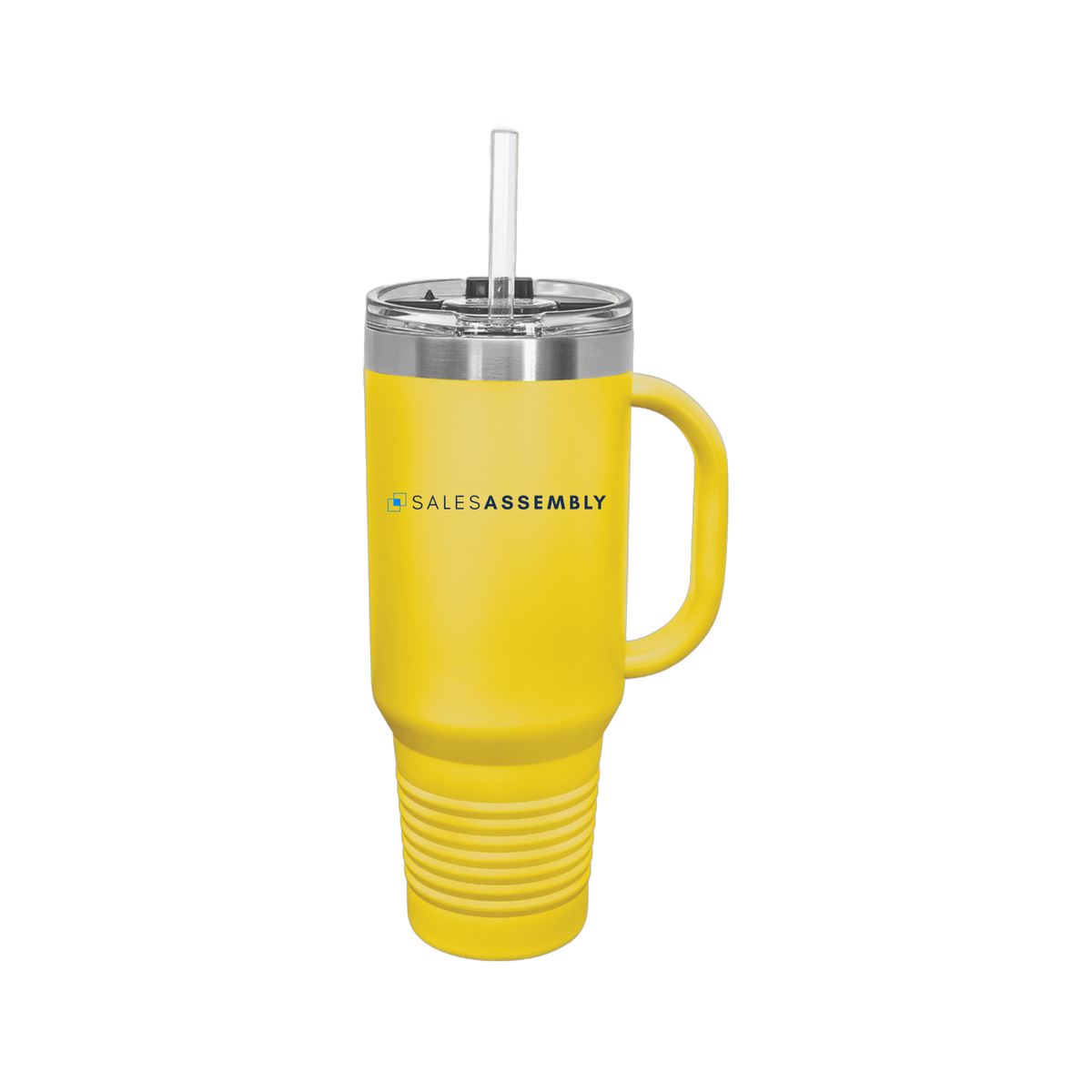 salesassembly-travel-mug-40oz-uv-drinkwarefront-40ozTravelMug-yellow-flat-front