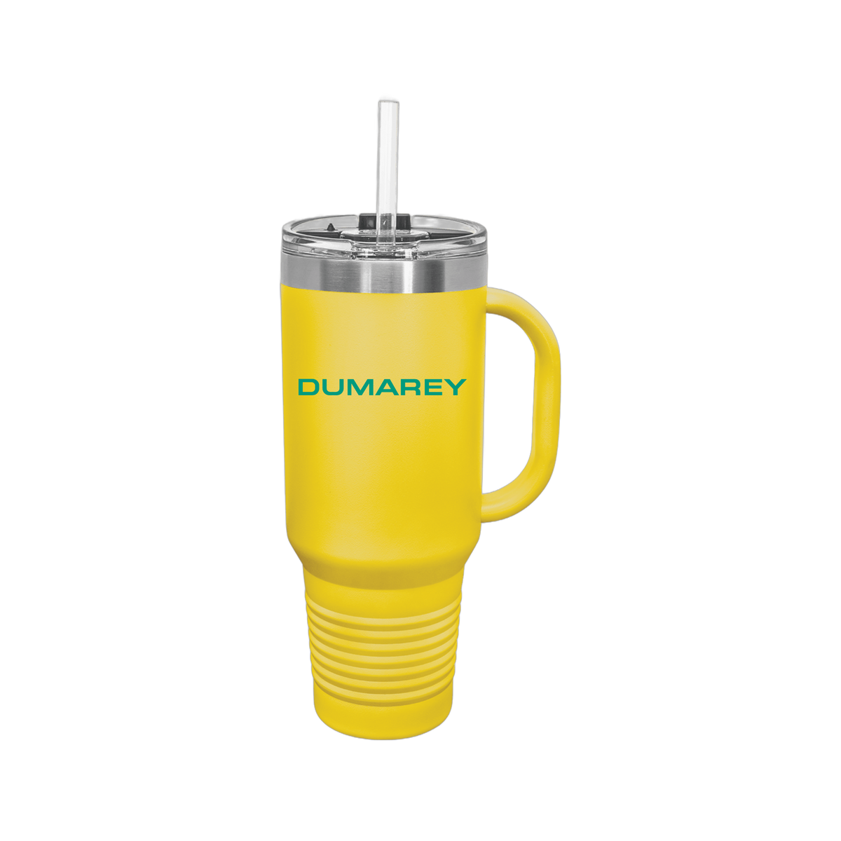 dumarey-travel-mug-40oz-uv-drinkwarefront-40ozTravelMug-yellow-flat-front