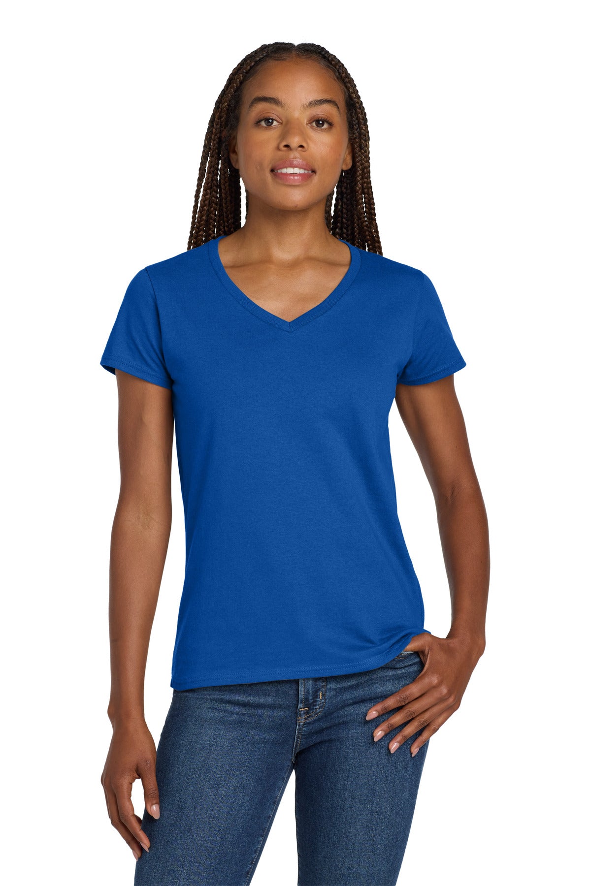 Gildan® Women's Heavy Cotton™ 100% Cotton V-Neck T-Shirt. 5V00L