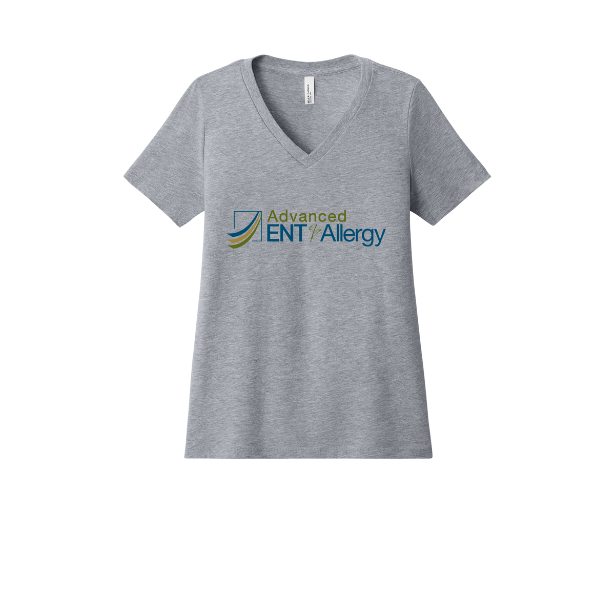 advancedentandallergy-womens-relaxed-v-neck-tee-dtf-front-6405CVC-athleticheather-flat-front