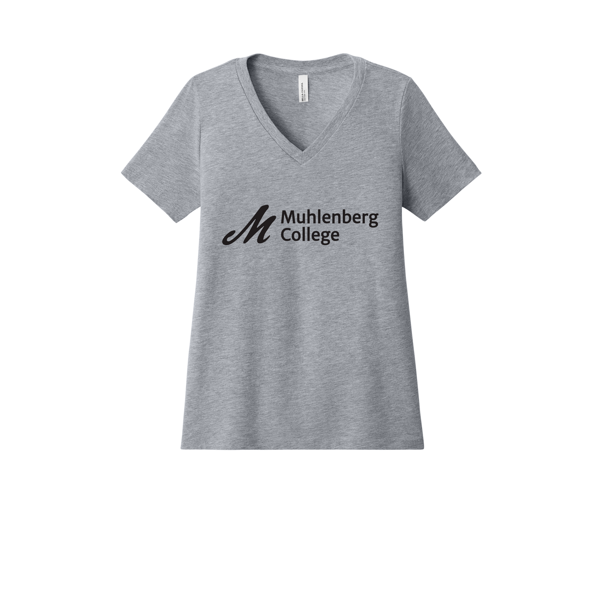 muhlenberg-womens-relaxed-v-neck-tee-dtf-front-6405CVC-athleticheather-flat-front