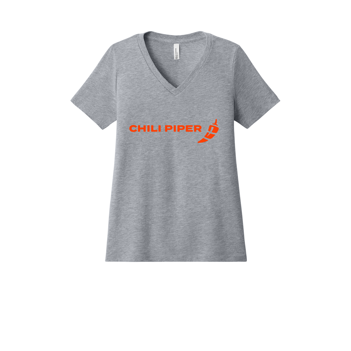 chilipiper-womens-relaxed-v-neck-tee-dtf-front-6405CVC-athleticheather-flat-front