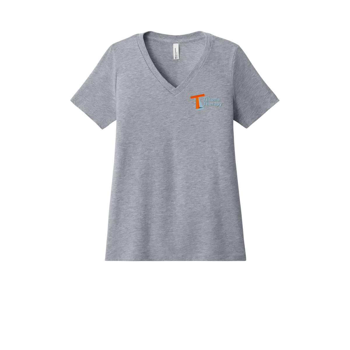 tiltonstherapy-womens-relaxed-v-neck-tee-dtf-leftchest-6405CVC-athleticheather-flat-front
