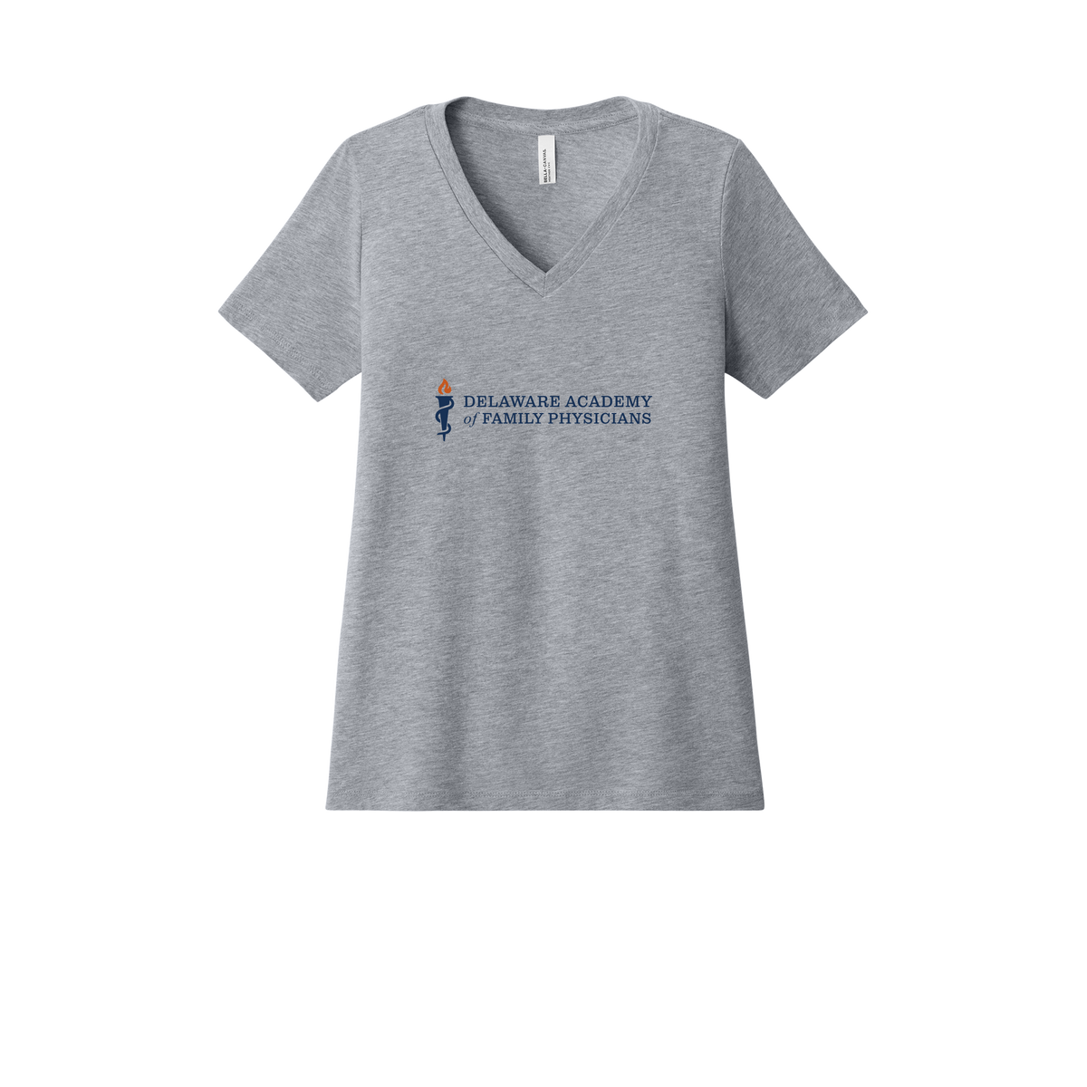 delfamdoc-womens-relaxed-v-neck-tee-dtf-front-6405CVC-athleticheather-flat-front