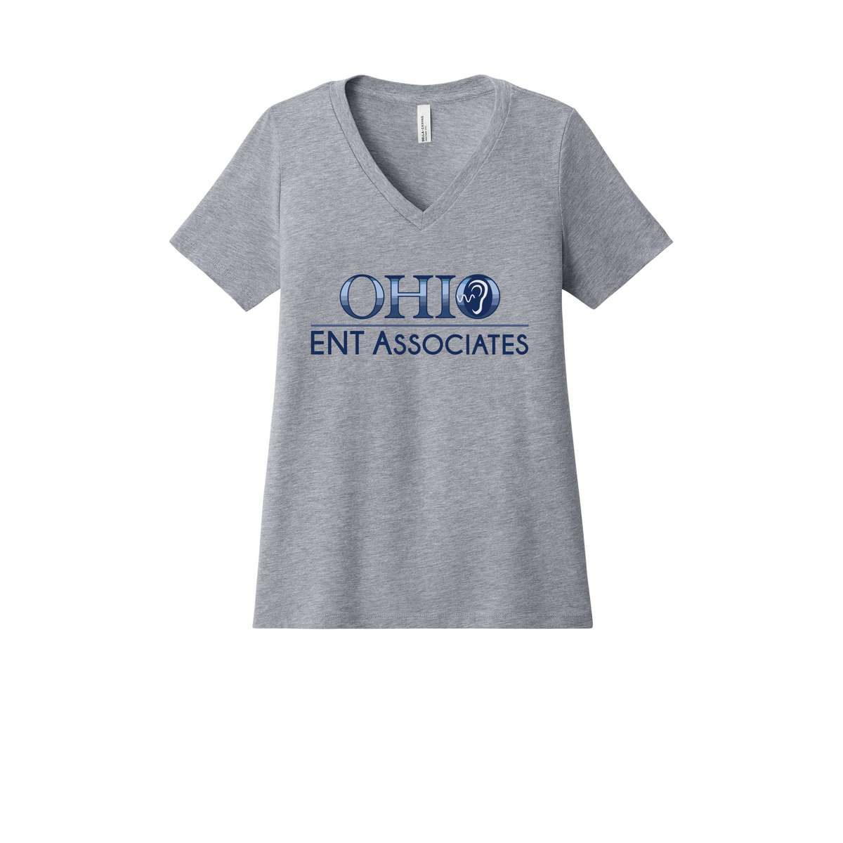ohioentaudiology-womens-relaxed-v-neck-tee-dtf-front-6405CVC-athleticheather-flat-front