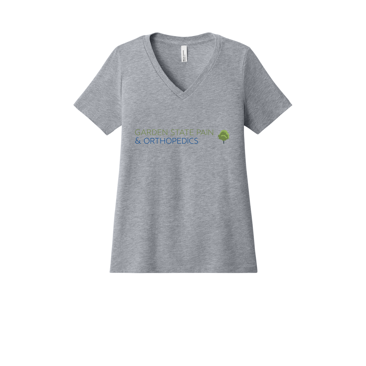 gardenstatepain-womens-relaxed-v-neck-tee-dtf-front-6405CVC-athleticheather-flat-front